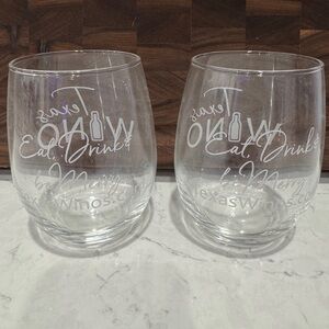 FREE with Purchase: Clear Stemless Wine Glasses - Set of 2